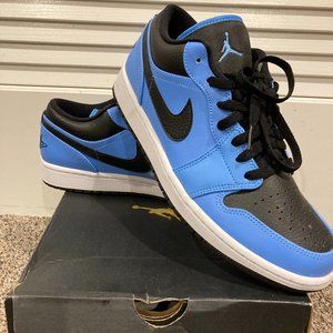 Nike Jordan 1 Low “ University Blue Black “ - Men Size 10 - Pre Owned